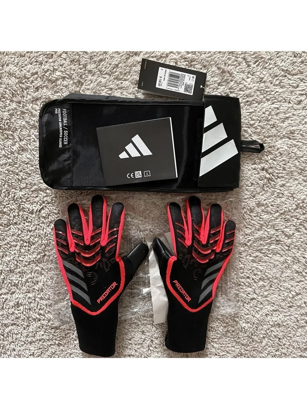 Adidas Predator PRO URG 2.0 Goalkeeper Goalie Gloves Red JF8900 Mens Size 7